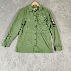 Forever 21 Los Angeles Jacket Womens‎ Small Green Military Embroidery Patches
